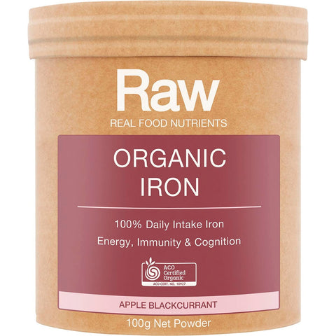 Raw Organic Iron Apple Blackcurrant 100g