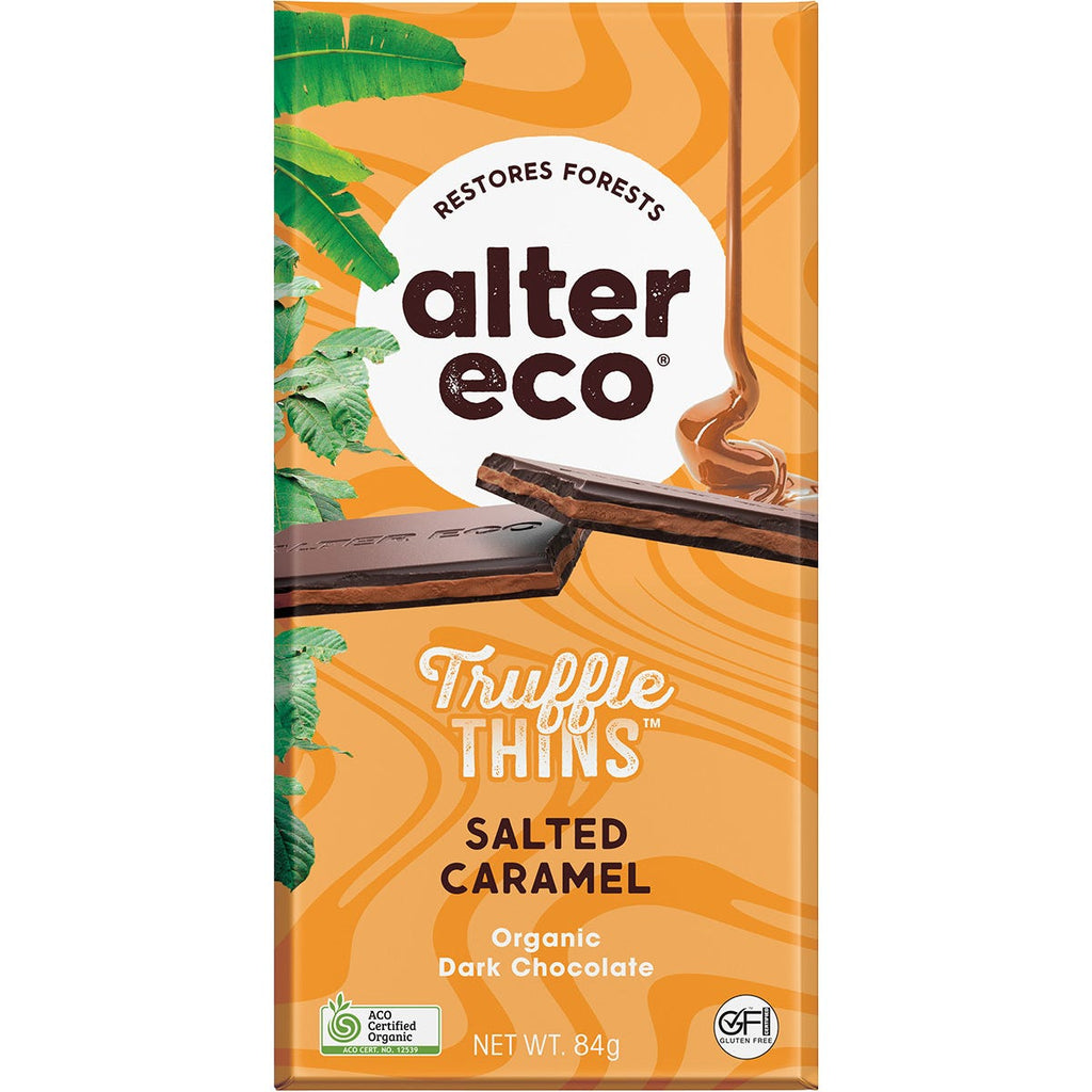 Chocolate Organic Salted Caramel Dark Truffle Thins 12x84g