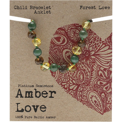 Children's Bracelet/Anklet 100% Baltic Amber Forest 14cm