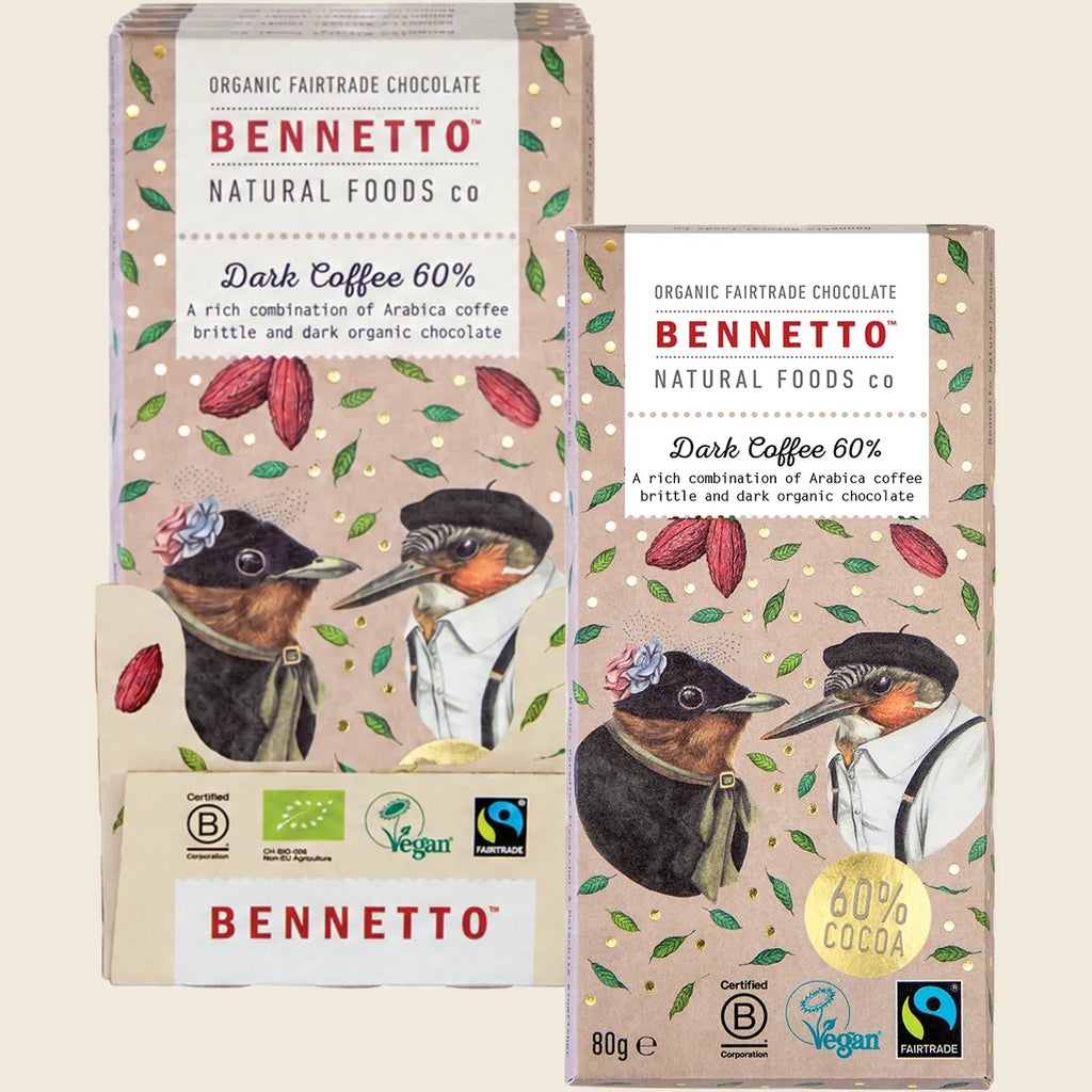 Organic Dark Chocolate 60% Dark Coffee 12x80g
