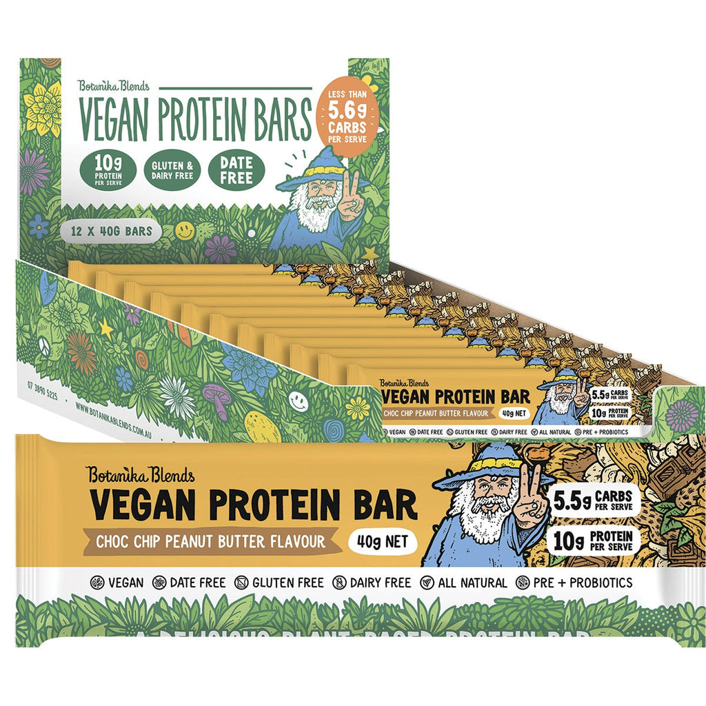 Vegan Protein Bars Choc Chip Peanut Butter 12x40g