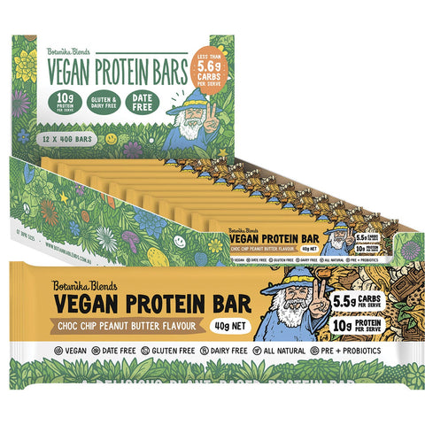 Vegan Protein Bars Choc Chip Peanut Butter 12x40g