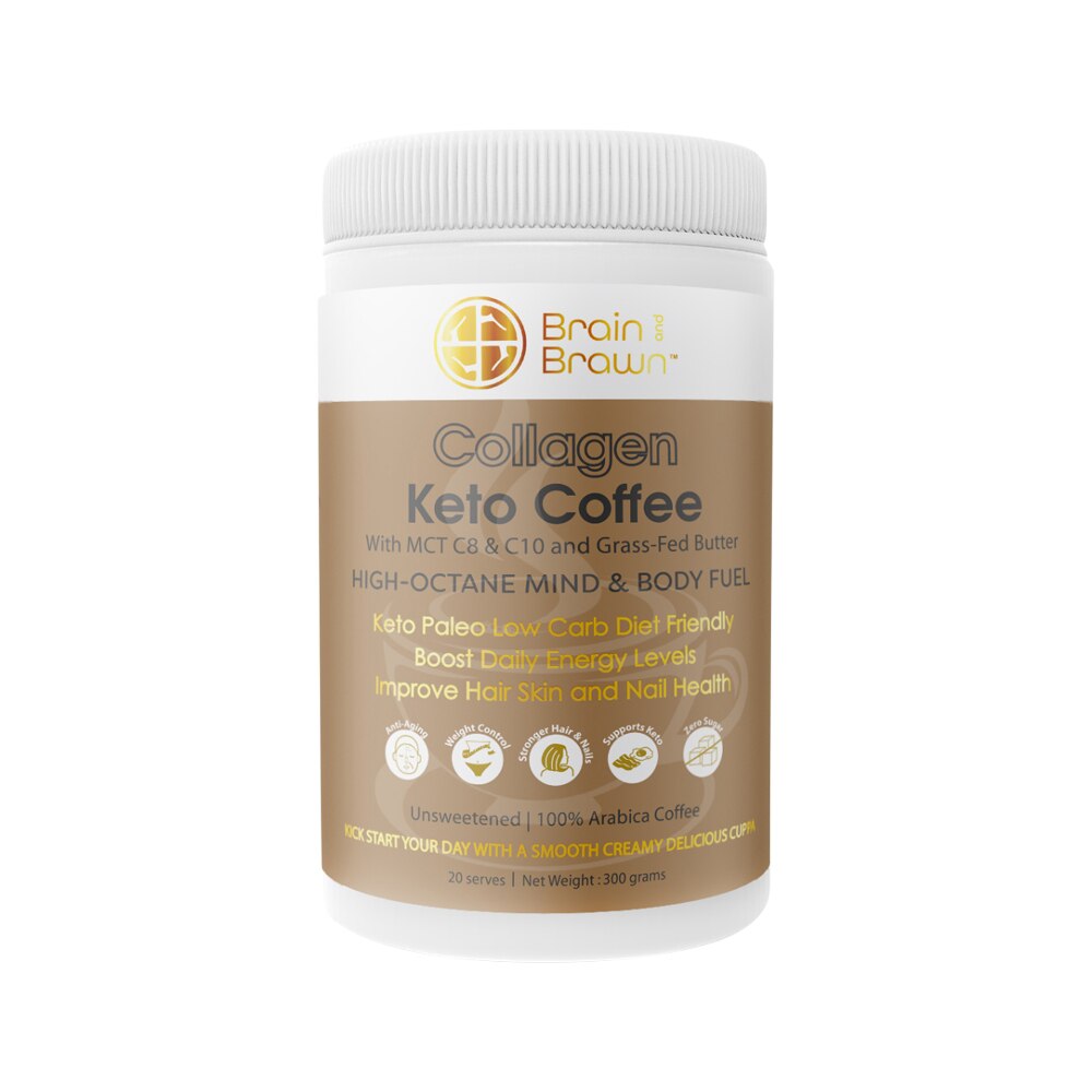 Brain Brawn Collagen Keto Coffee Unsweetened 300g