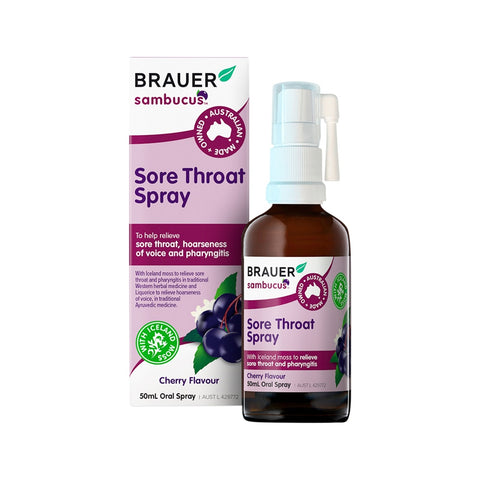 Brauer Sambucus Sore Throat Spray Cherry 50ml