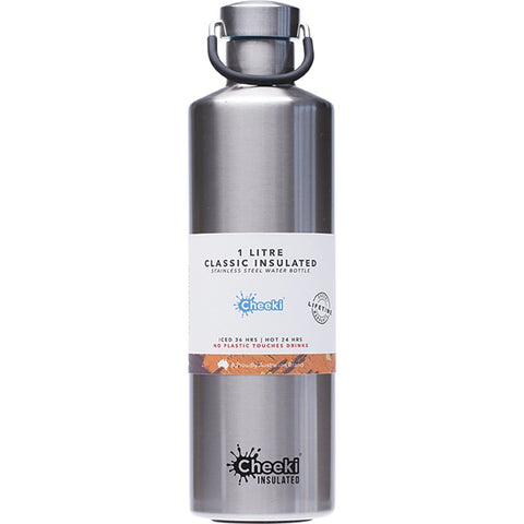 Stainless Steel Bottle Insulated Silver 1L