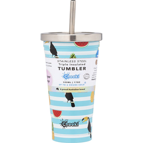 Insulated Tumbler Toucan with S/Steel Straw 500ml