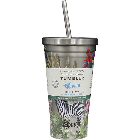 Insulated Tumbler 3D Jungle with S/Steel Straw 500ml