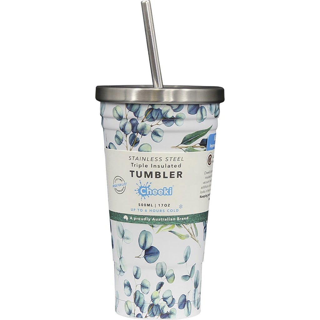 Insulated Tumbler 3D Watercolour with S/Steel Straw 500ml