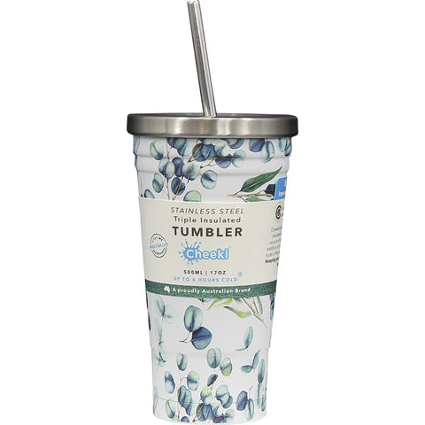 Insulated Tumbler 3D Watercolour with S/Steel Straw 500ml