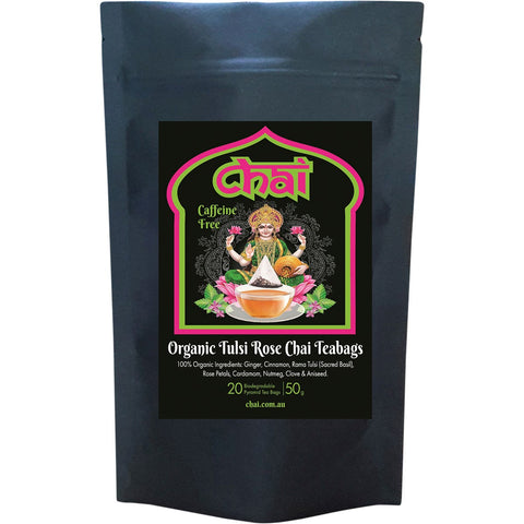 Organic Tulsi Rose Chai Tea Bags 20pk