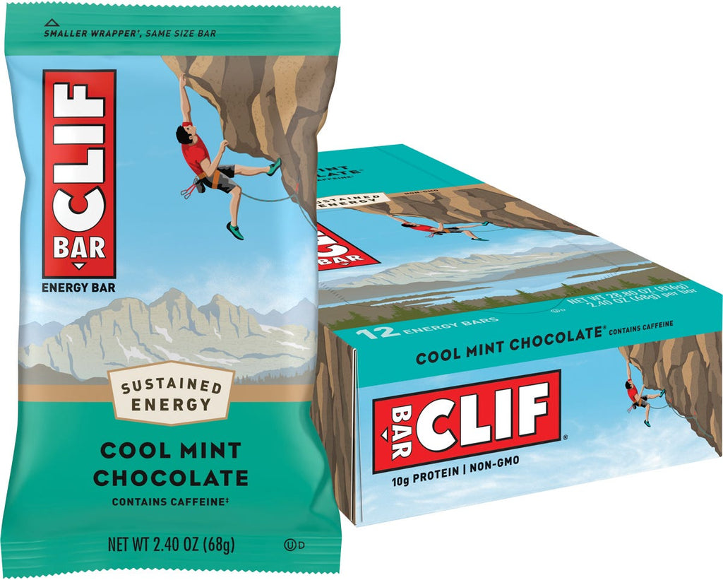 Clif Energy Bar Cool Mint Choc 49mg Caffeine 12x68g