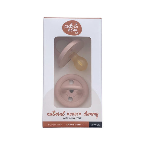 Cub Bear Co Rubber Dummy Round Large Pink Twin