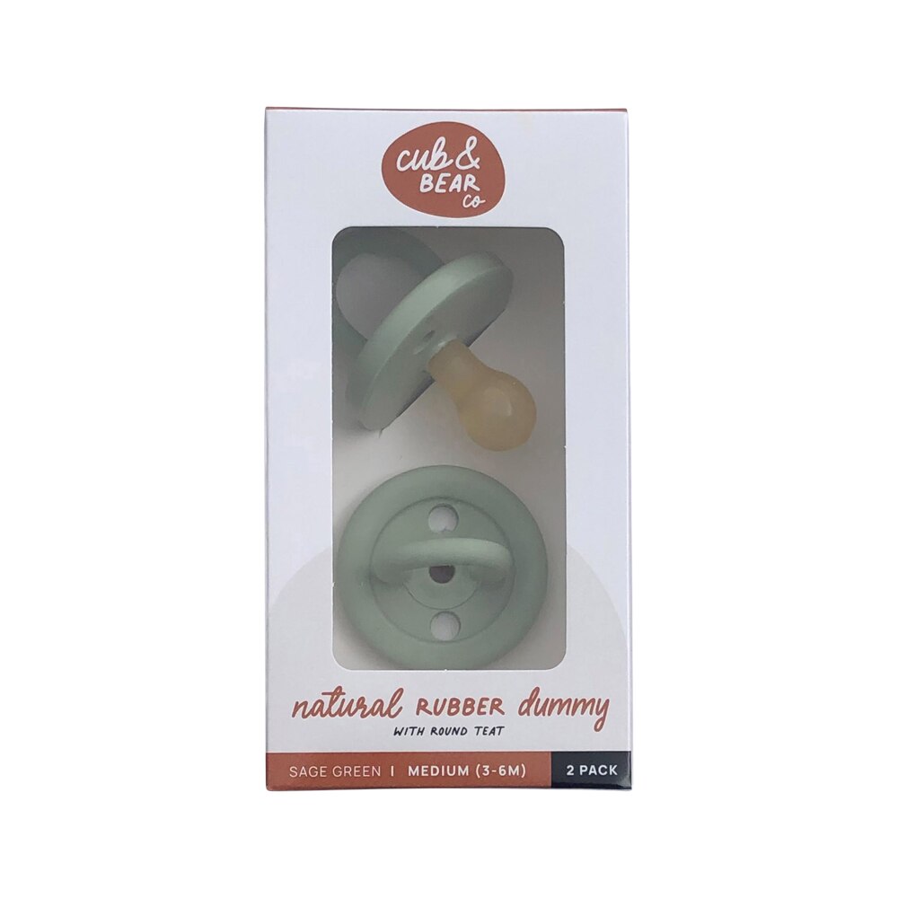 Cub Bear Co Rubber Dummy Round Medium Green Twin