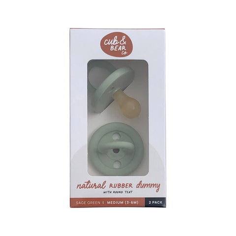 Cub Bear Co Rubber Dummy Round Medium Green Twin