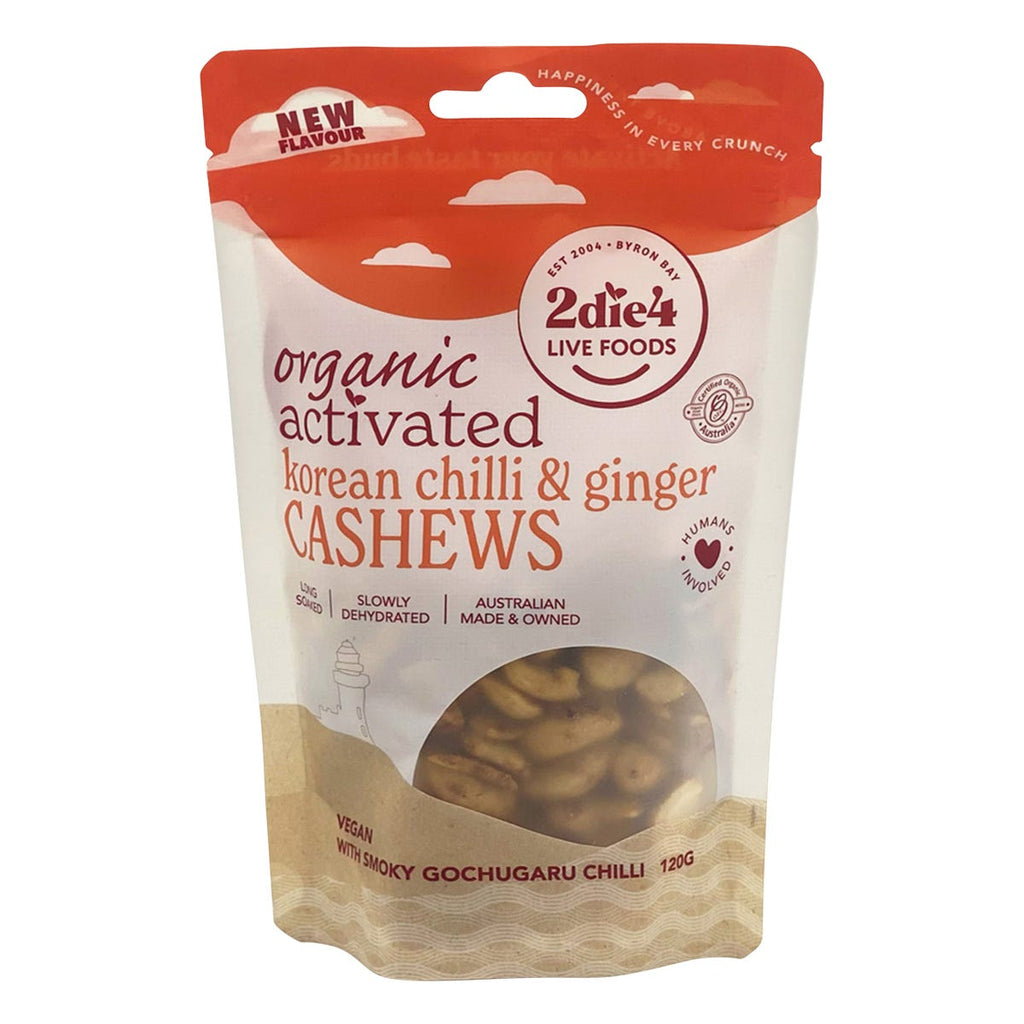 Organic Activated Korean Chilli & Ginger Cashews 120g