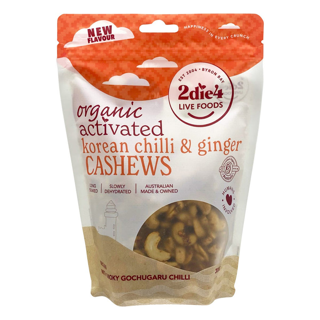 Organic Activated Korean Chilli & Ginger Cashews 300g