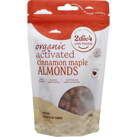 Organic Activated Almonds Cinnamon Maple 100g