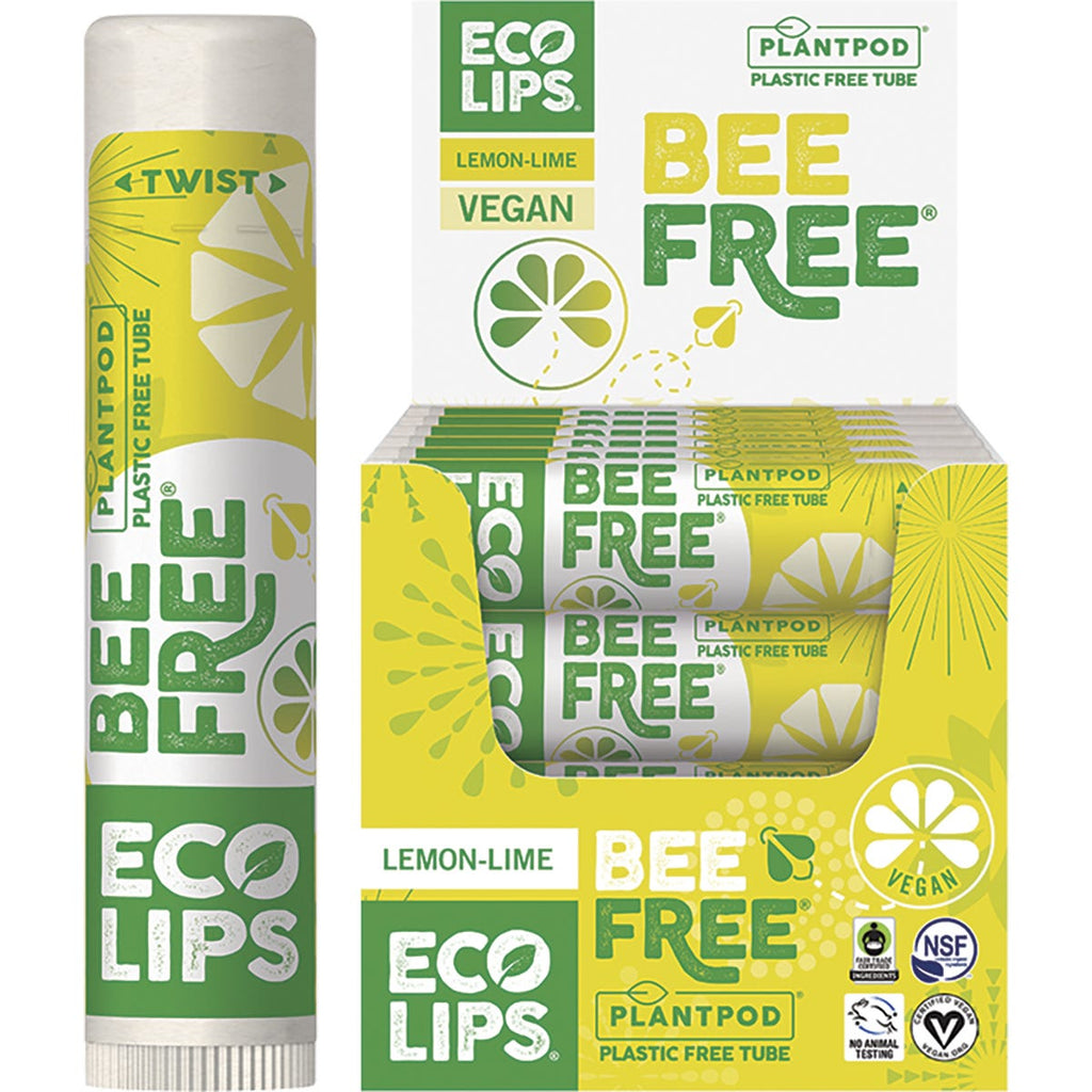 Lip Balm Display Bee Free Lemon-Lime 24x4.25g