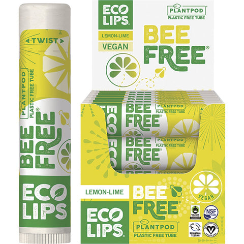 Lip Balm Display Bee Free Lemon-Lime 24x4.25g