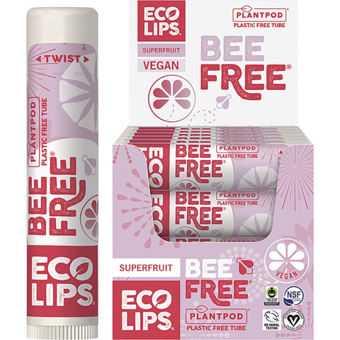 Lip Balm Display Bee Free Superfruit 24x4.25g