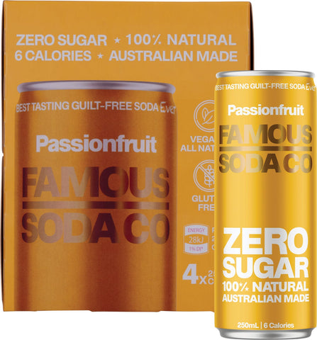 Zero Sugar Soda Passionfruit 4x250ml