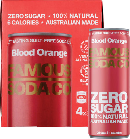 Zero Sugar Soda Blood Orange 4x250ml