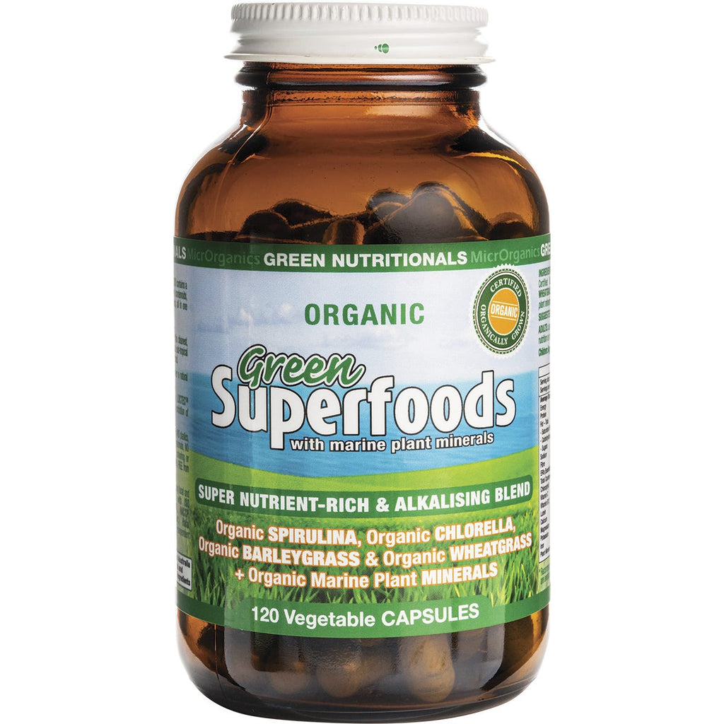 Organic Green Superfoods Vegan Capsules 600mg 120 Caps