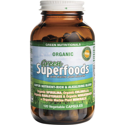 Organic Green Superfoods Vegan Capsules 600mg 120 Caps