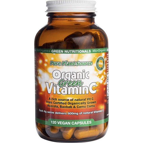 Organic Green Vitamin C Vegan Capsules 600mg 120 Caps