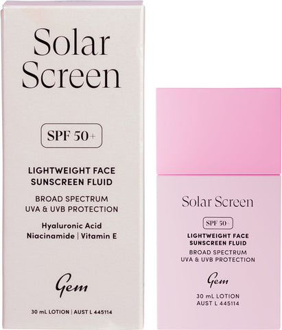 Solar Screen SPF50+ Lightweight Face Sunscreen Fluid 30ml