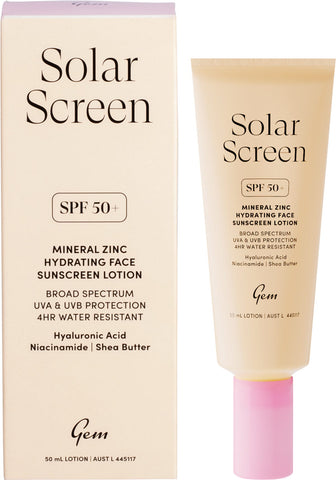Solar Screen SPF50+ Mineral Zinc Hydrating Face Lotion 50ml
