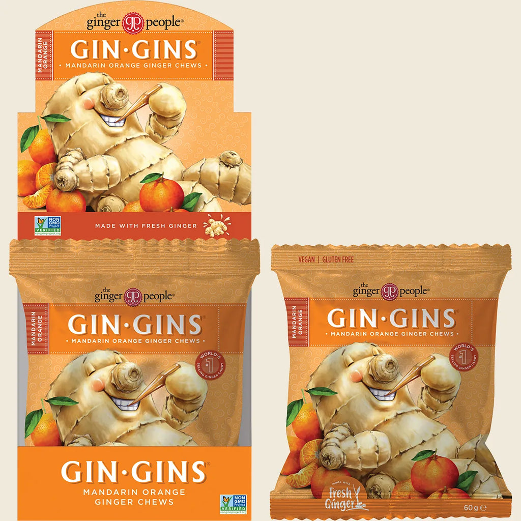 Gin Gins Mandarin Orange Ginger Chews 12x60g