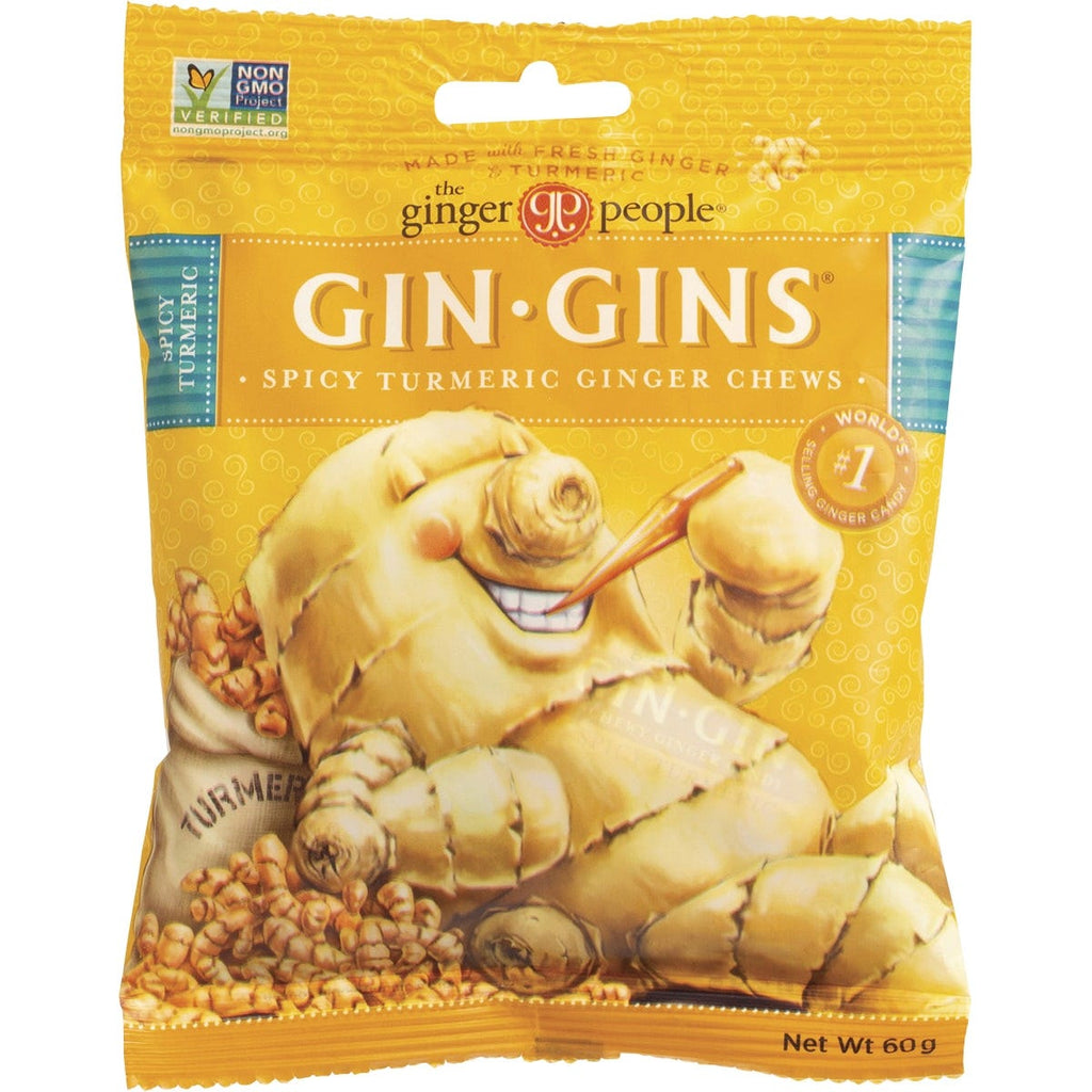 Gin Gins Ginger Candy Bag Chewy Spicy Turmeric 12x60g