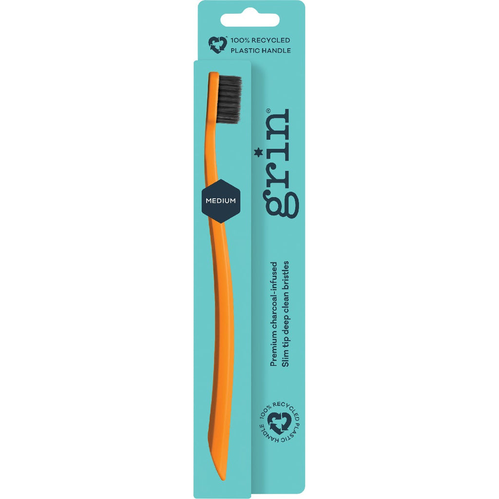 100% Recycled Toothbrush Medium Lime, Orange x8
