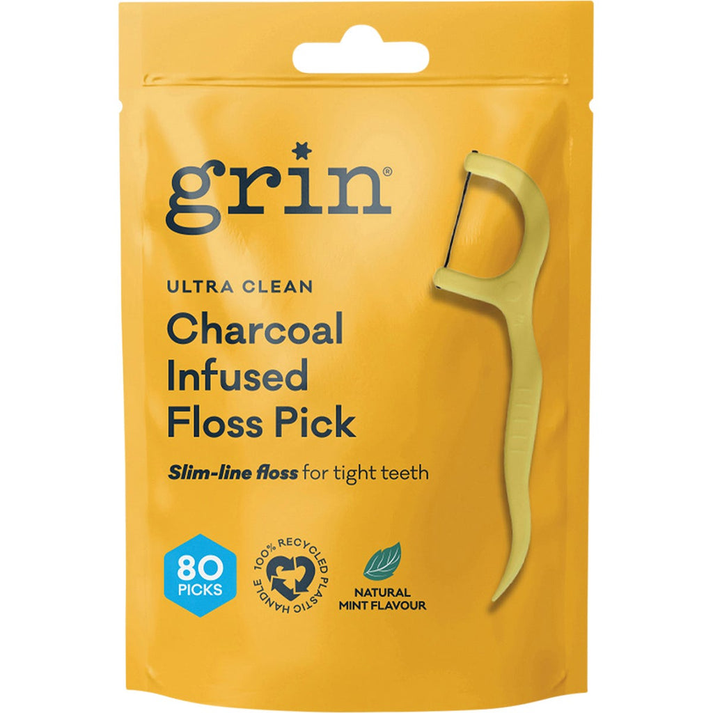 Ultra Clean Floss Picks Charcoal Infused 80pk