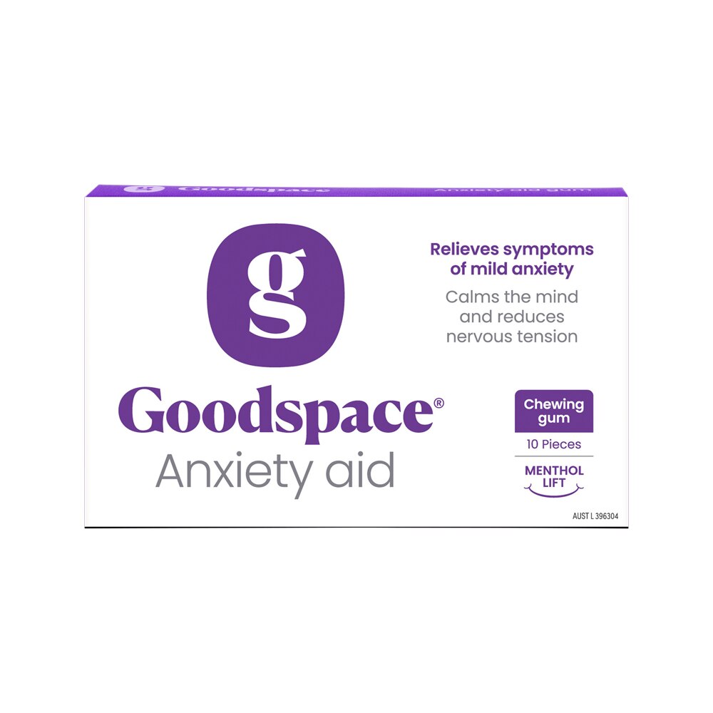 Goodspace Anxiety Aid Chewing Gum Menthol 10pc Sleeve