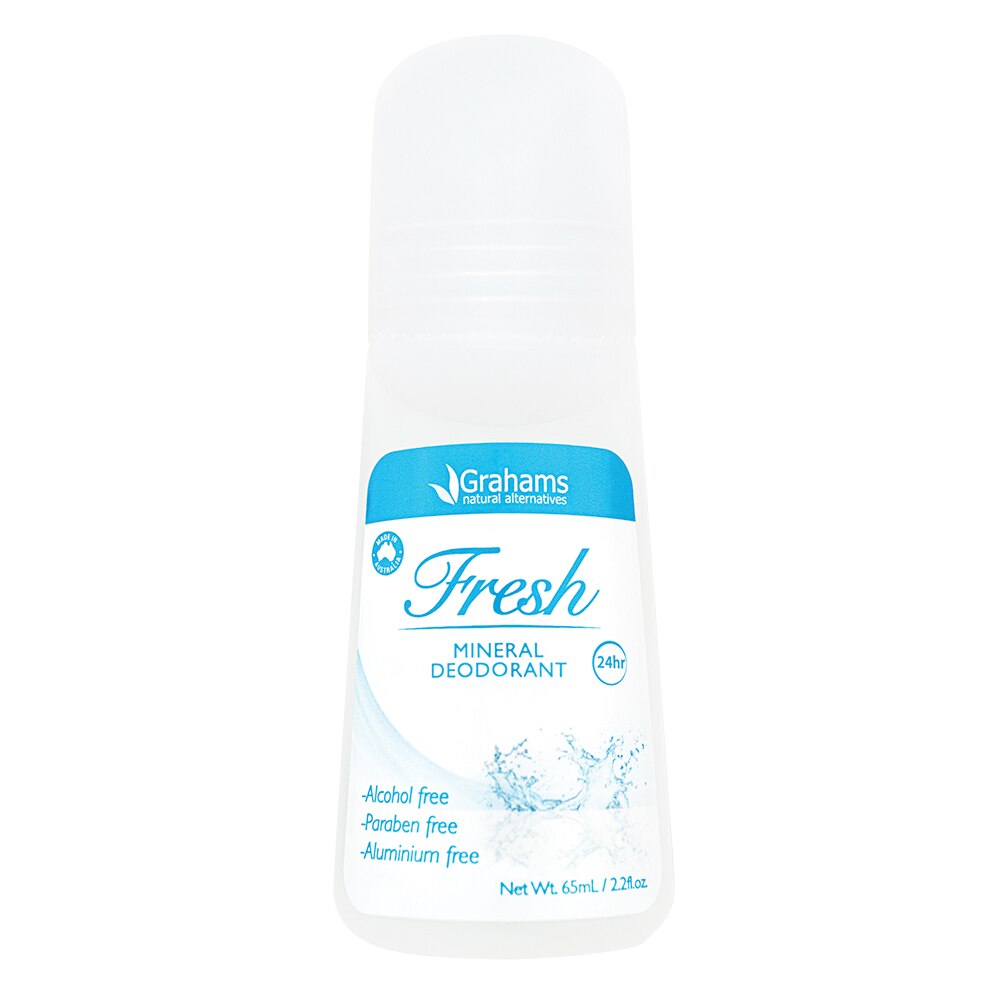 Grahams Natural Mineral Deodorant Roll On Fresh 65ml