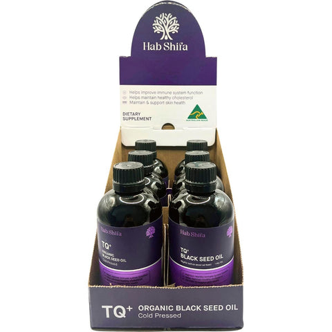 TQ+ Organic Black Seed Oil Counter Display 6x250ml