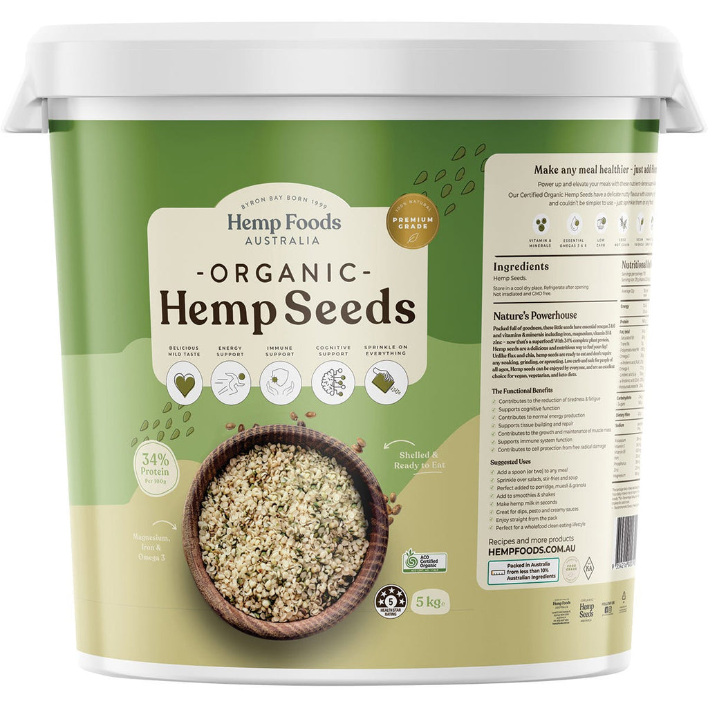 Organic Hemp Seeds Hulled 5kg