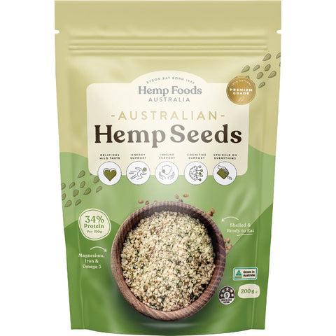 Australian Hemp Seeds Hulled 8x200g