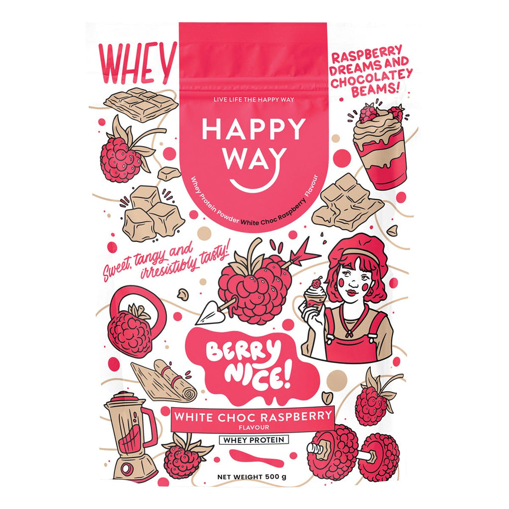 Whey Protein Powder White Choc Raspberry 500g