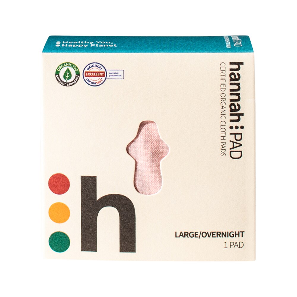 Hannah Pad Org Cotton Reusable Cloth Pad Large Overnight