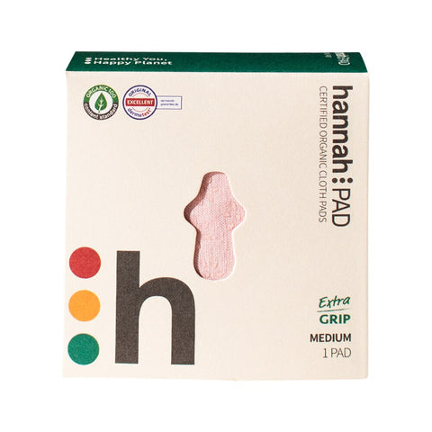 Hannah Pad Org Cotton Reusable Cloth Pad Medium Extra Grip