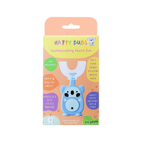 Happy Bubs Toothbrush Silicon U Shape Bear Blue