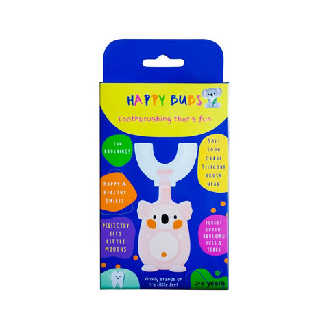 Happy Bubs Toothbrush Silicon U Shape Bear Pink