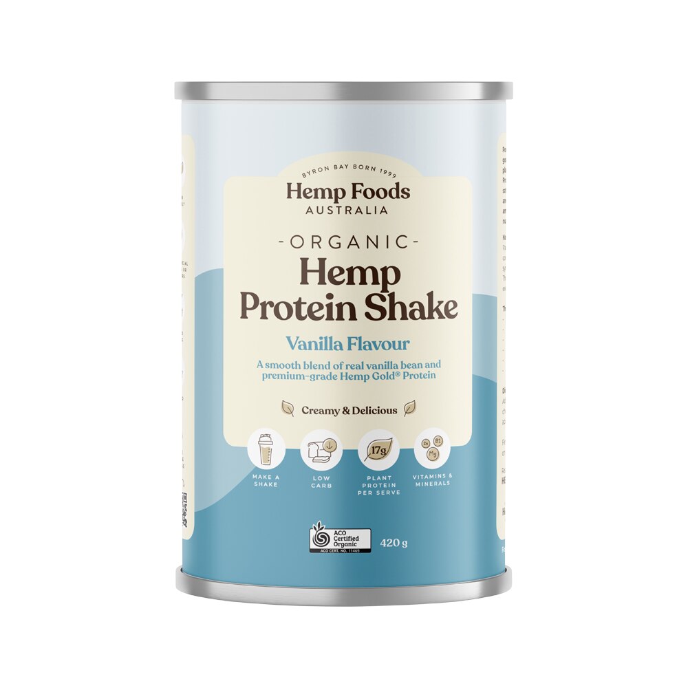 Hemp Foods Aust Organic Hemp Protein Shake Vanilla 420g