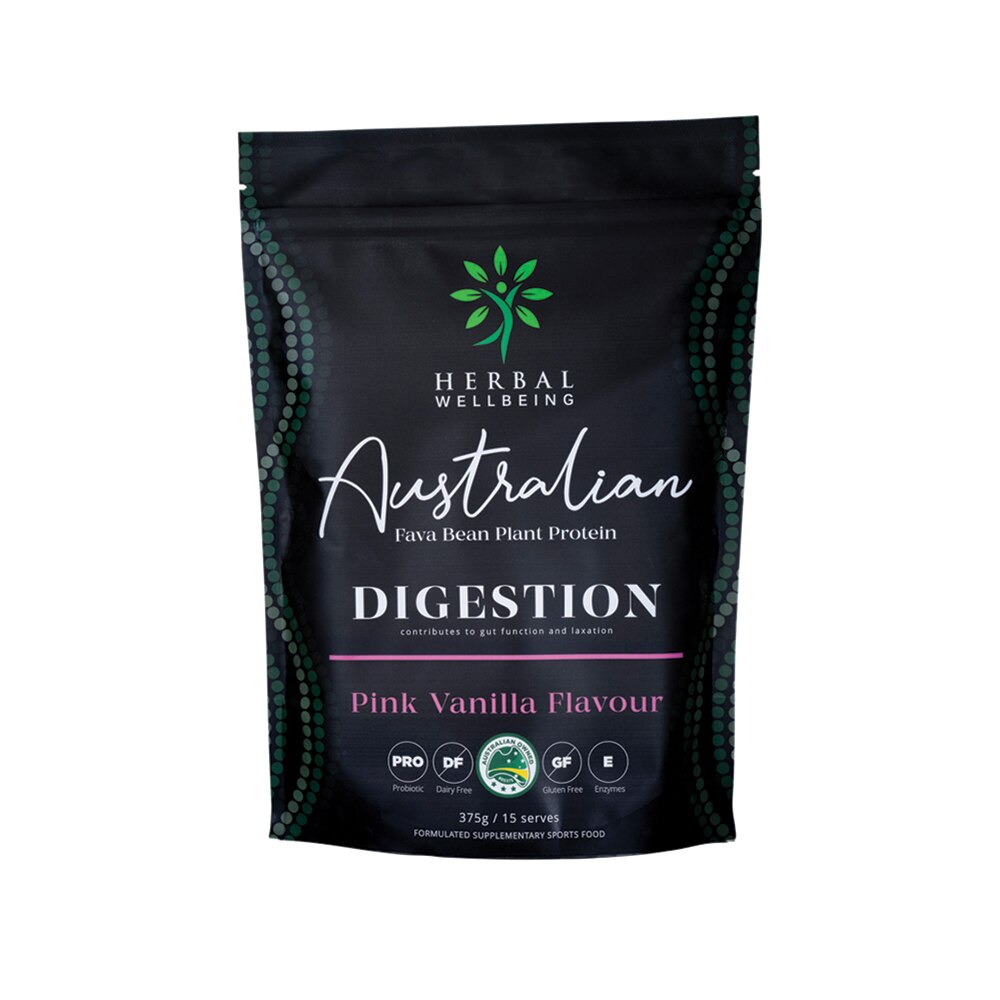 Herbal Wellbeing Plant Protein Digestion Pink Vanilla 375g