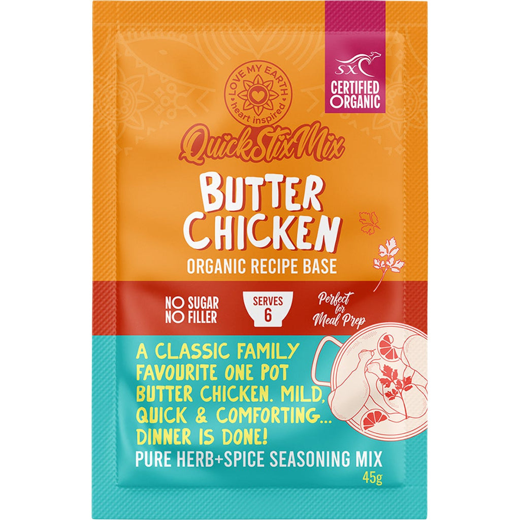Quick Stix Mix Organic Recipe Base Butter Chicken 10x45g