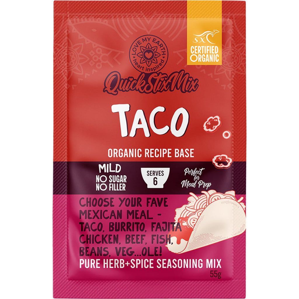 Quick Stix Mix Organic Recipe Base Taco 10x55g
