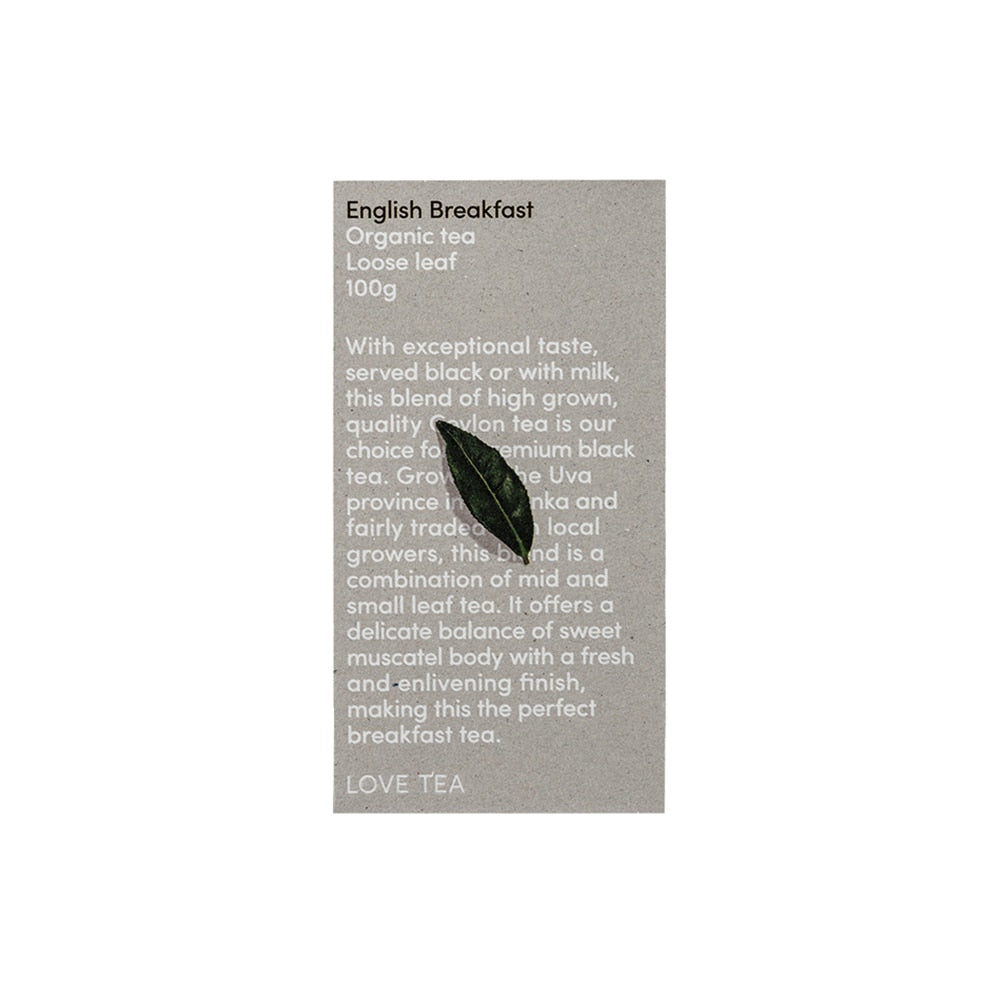 Love Tea Organic English Breakfast Loose Leaf 100g